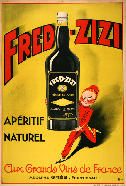 Fred Zizi, Aperitif Naturel, French Wine - Vintage Wine, Food/Drink Poster Printable