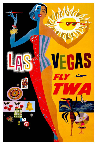 Las Vegas Fly TWA - Vintage Travel Printable Poster