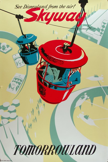 See Disneyland from the Air! Skyway, Tomorrowland - Vintage Disney Advertisement Printable Poster 