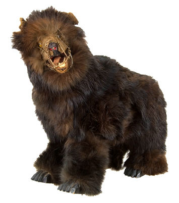 Late 1800s Ives Wind-Up Bear With Real Fur 